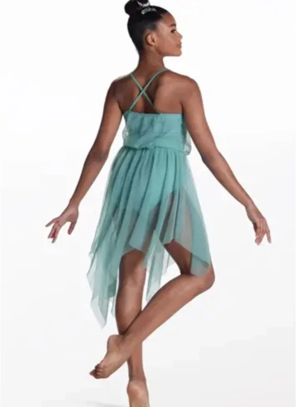 Weissmans Turqoise Lyrical Cowl Neck Costume- 
